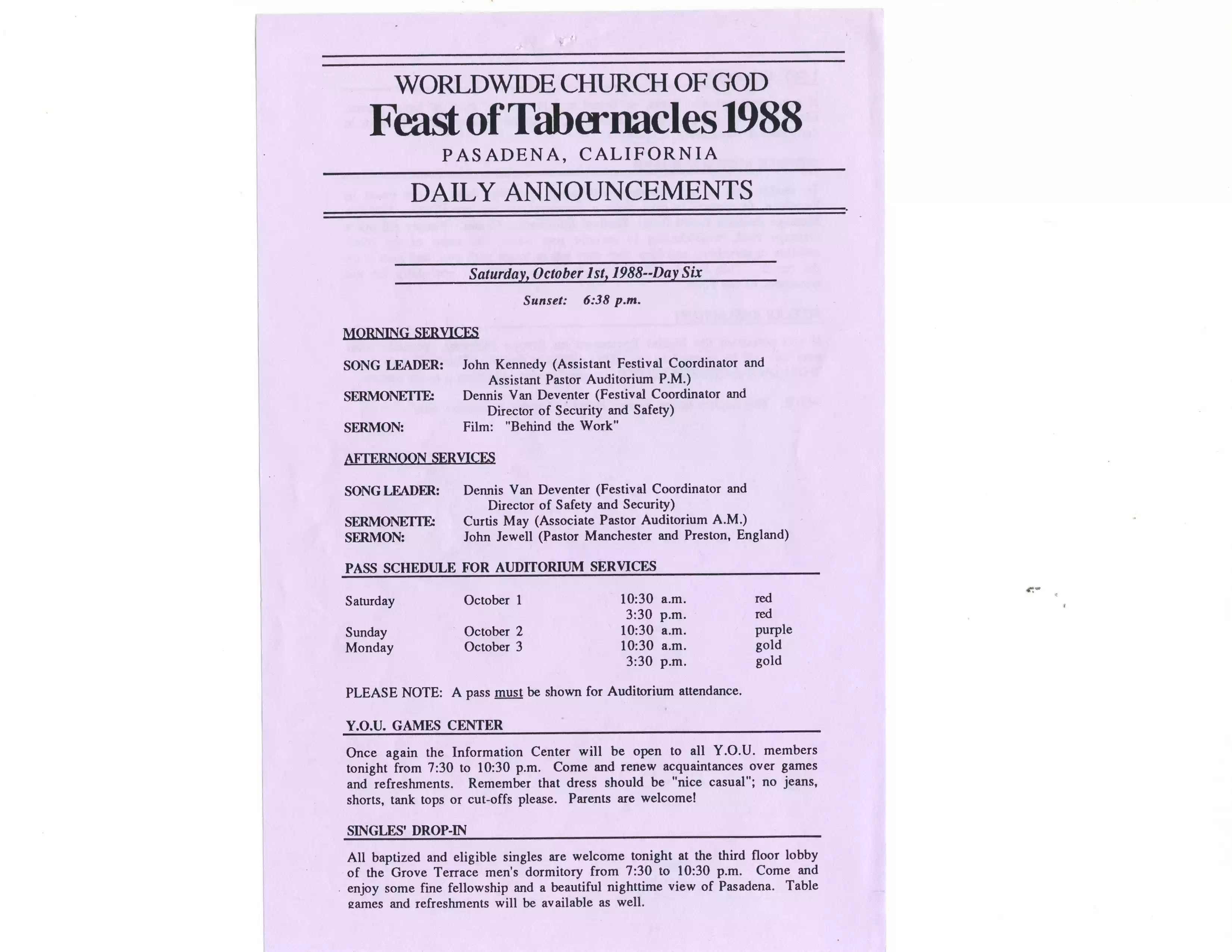 8. FT bulletin Pasadena, 10-1-88, p1